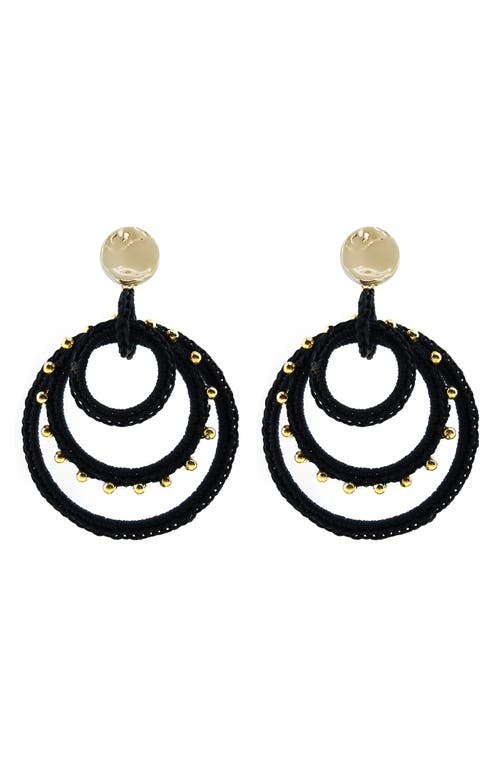 Shop Panacea Orbital Drop Earrings In Black