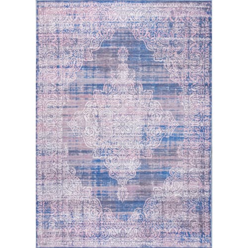 Jonathan Y Regis Bohemian Medallion Machine-washable Area Rug In Blue
