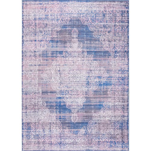 Shop Jonathan Y Regis Bohemian Medallion Machine-washable Area Rug In Blue