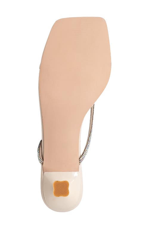 Chase & Chloe Chase And Chloe Rhinestone Kitten Heel Sandal In Beige