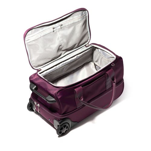 Baggallini Gramercy Carry-on Travel Roller Duffel Bag In Mulberry Twill
