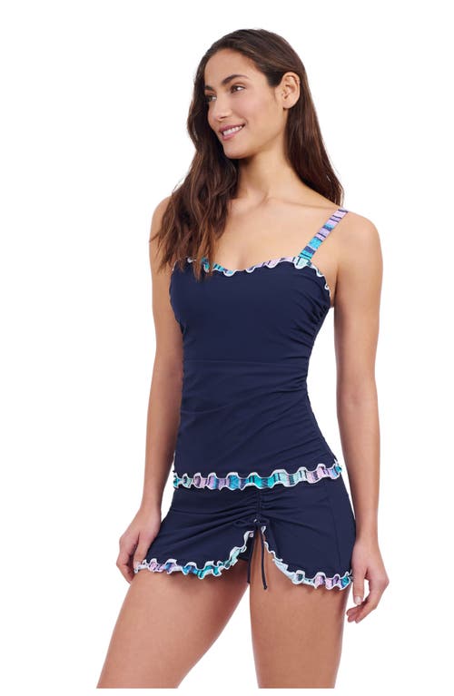 Profile By Gottex E-cup Underwire Tankini Top In Gin Fizz Black In Navy