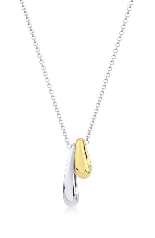 Shop Kloto Ease Double Pendant Necklace In Silver & Gold