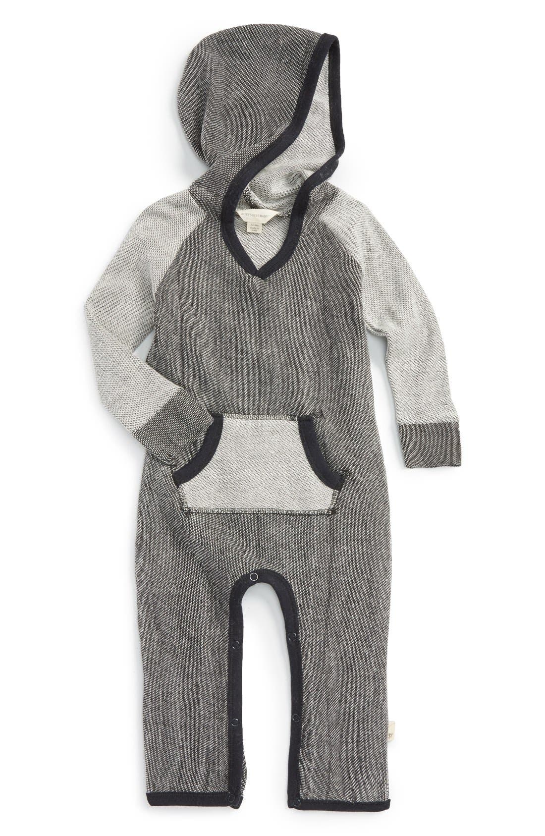 Burt's Bees Baby Hooded Organic Cotton Romper (Baby Boys) Nordstrom