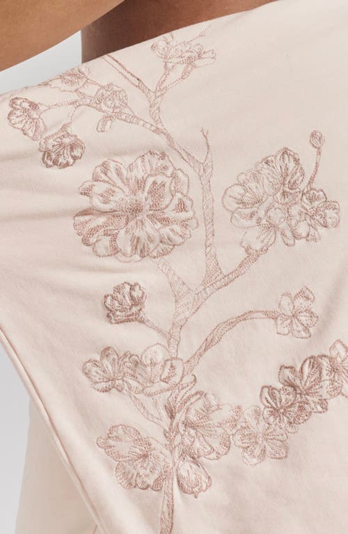 Peachaus Salix Blossom-embroidered Ethical-cotton Sweatshirt In Shoreline Peach