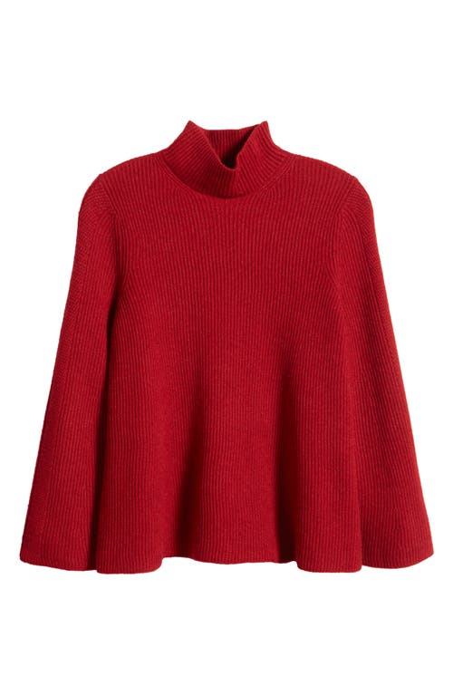 Shop Anne Klein Mock Neck Rib Sweater In Titian Red