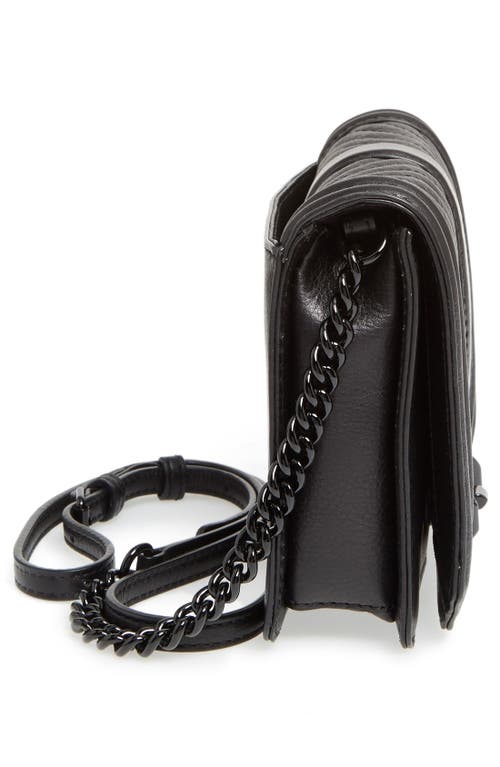 Shop Rebecca Minkoff Small Love Leather Crossbody Bag In Black/black Hrdwr