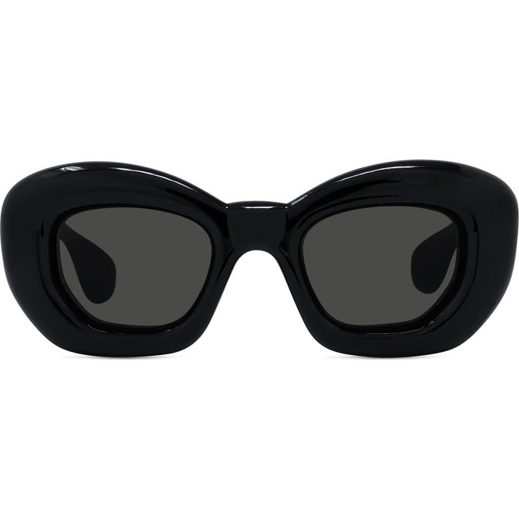 Loewe Inflated 47mm Butterfly Sunglasses In Black
