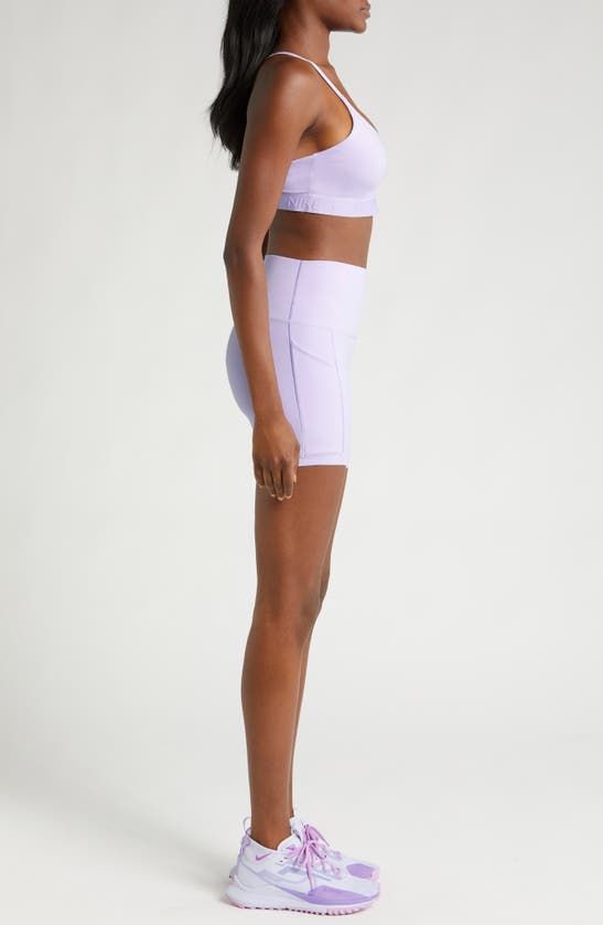 Shop Nike Universa High Waist Bike Shorts In Lilac Bloom/ Black