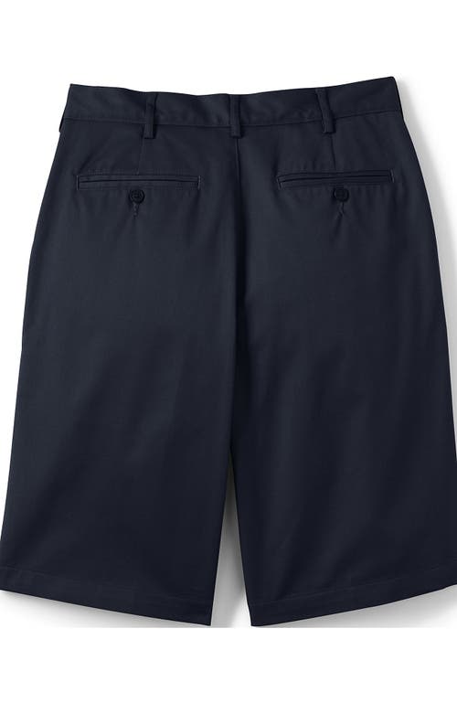 Shop Lands' End School Uniform Young  Plain Front Blend Chino Shorts In Classic Navy