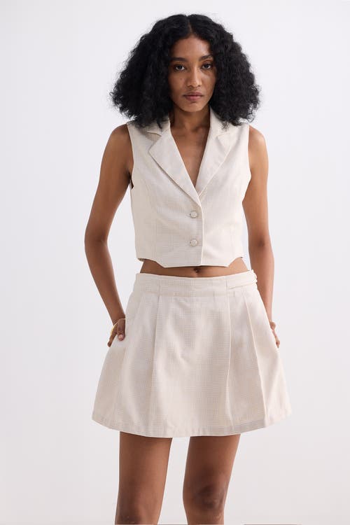 Reistor Cropped Cotton Tweed Vest In Chestnut Twist