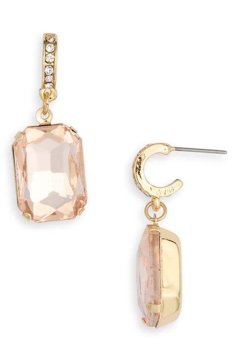 CZ & Crystal Drop Earrings