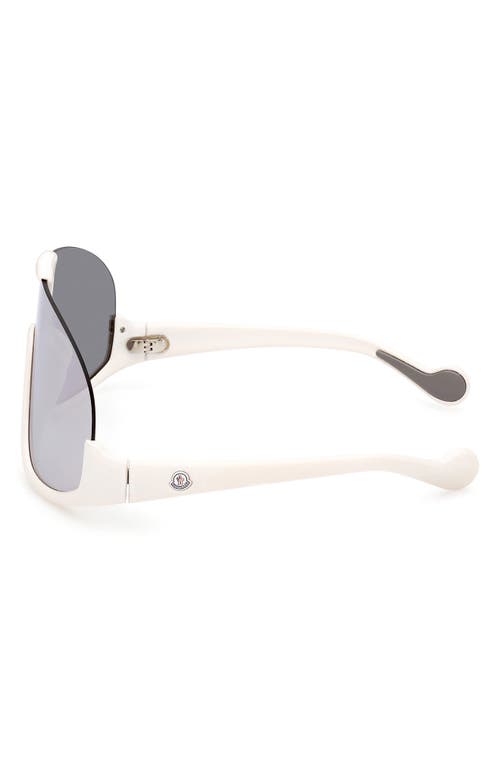 Moncler Lunettes Visseur Sunglasses in Optic White /Smoke Mirror
