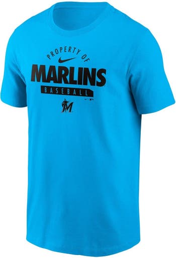 Men's Nike Blue Miami Marlins Primetime Property Of Practice T-Shirt 