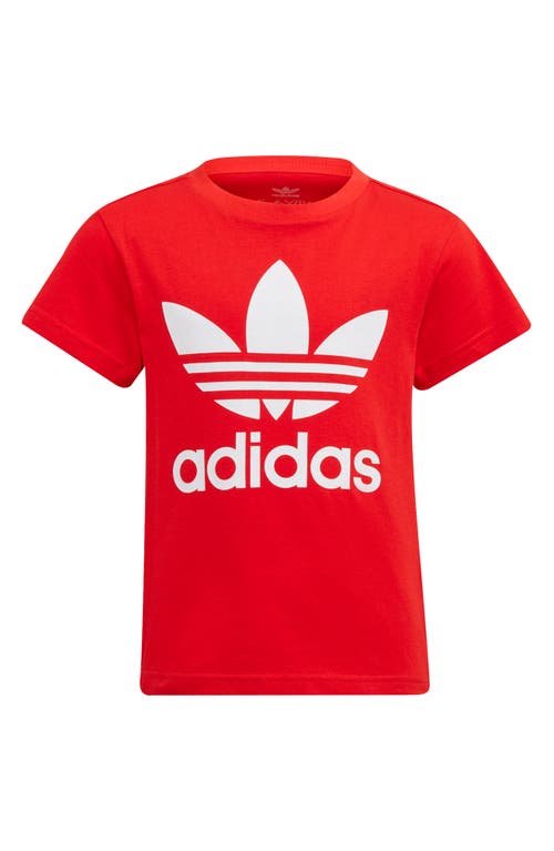 adidas Kids' Trefoil Cotton Graphic Tee in Red/White at Nordstrom, Size 5 T
