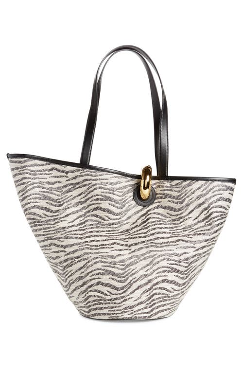 Jacquemus Le Bambola Leather-trimmed Tote Bag In Black And White Zebra 9dz