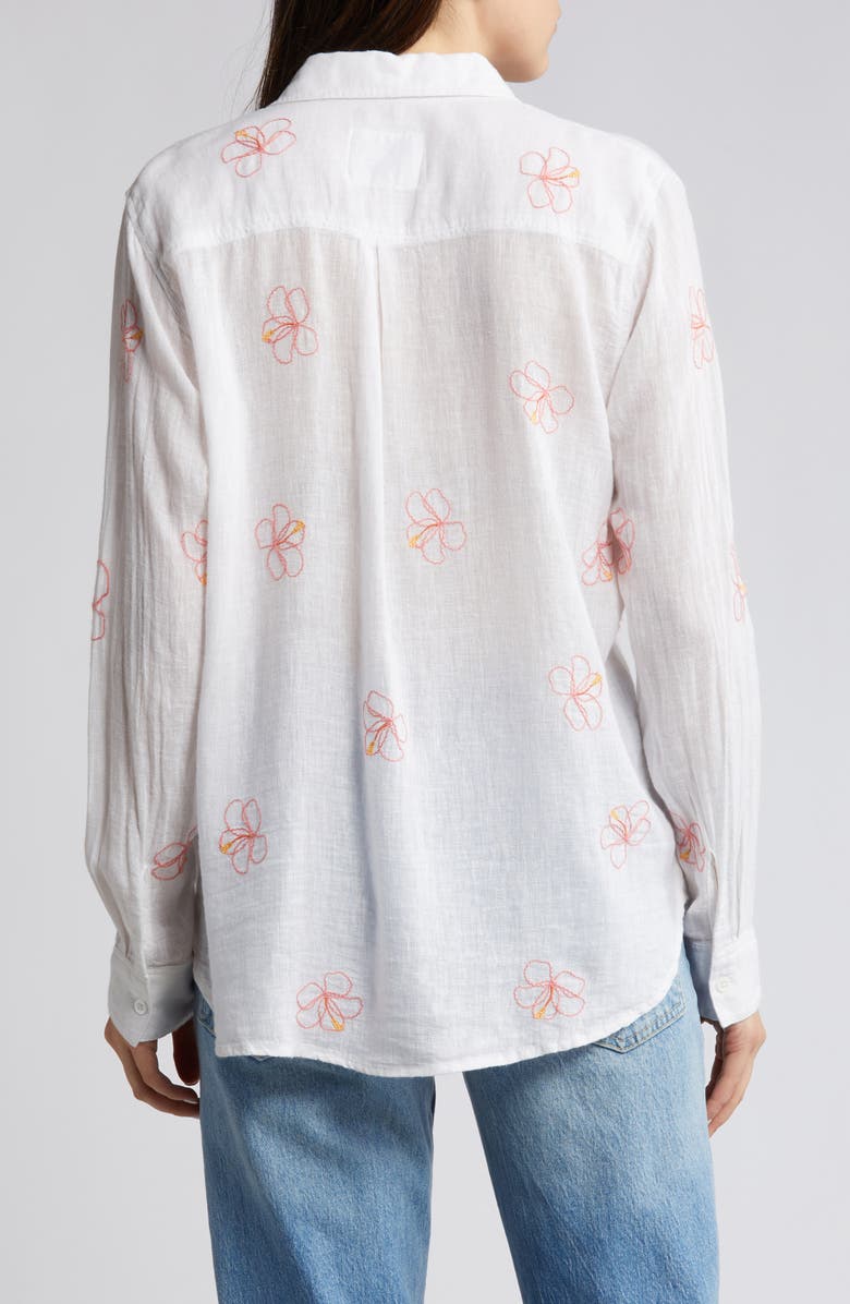 Rails Charli Pineapple Stripe Linen Shirt- White