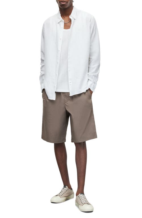 AllSaints Cypress Slub Linen Button-Up Shirt at Nordstrom,