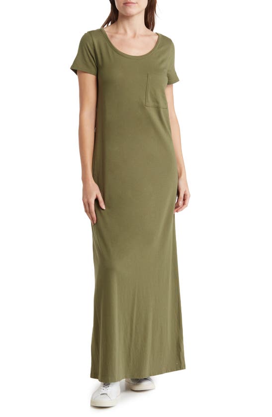 Melrose And Market Maxi T-shirt Dress In Olive Moss