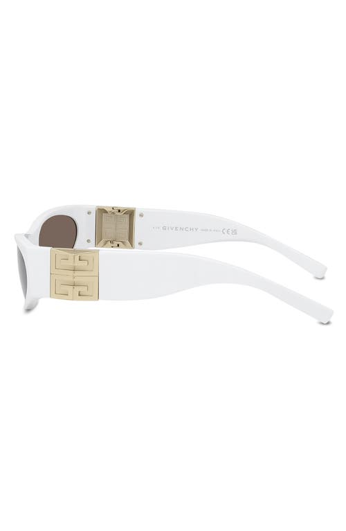 Shop Givenchy 4g Cat Eye Sunglasses In White/brown