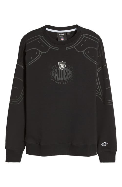 Shop Hugo Boss Boss X Nfl Blitz Crewneck Sweatshirt In Las Vegas Raiders Black