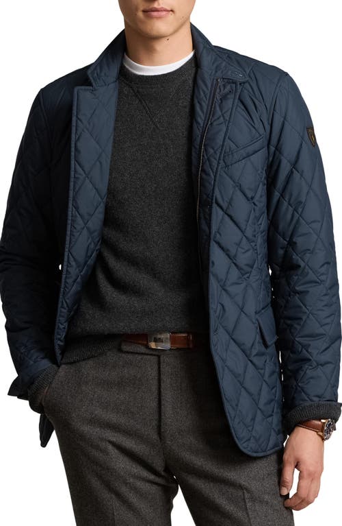 Shop Polo Ralph Lauren Matte Finish Quilted Jacket In College Navy