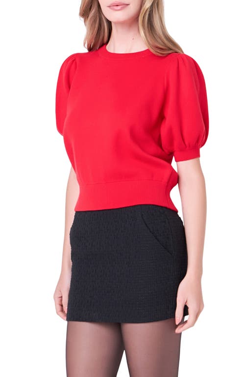 Shop English Factory Puff Sleeve Sweater In Red