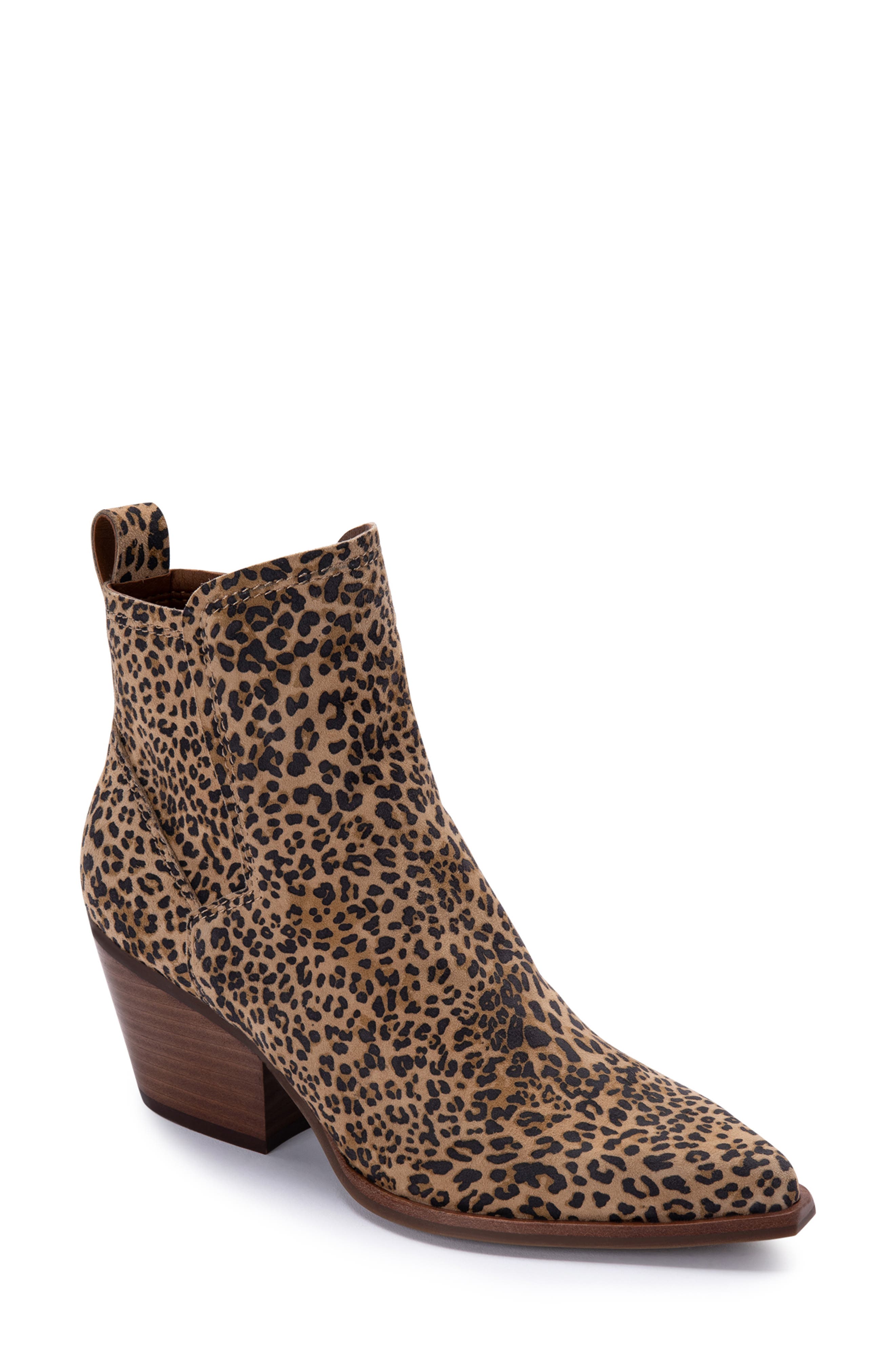 DOLCE VITA Sammey Bootie, Main, color, TAN/ BLACK LEOPARD SUEDE