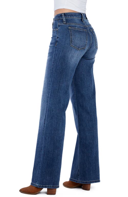 Hint Of Blu Mighty High Waist Wide Leg Jeans In North Star Blue