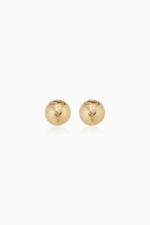 Oradina 14k Gold Celebration Ball Studs Earrings In Yellow Gold