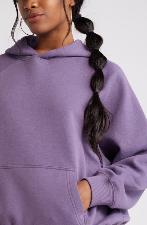 Shop Bp. Fleece Detail Oversize Raglan Hoodie In Purple Montana