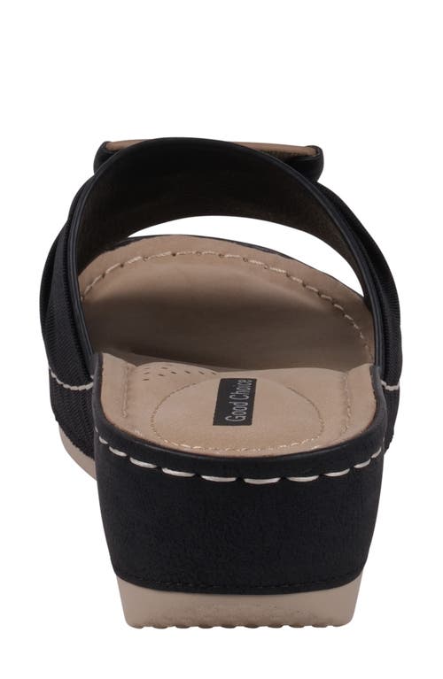 Good Choice New York Ellen Platform Wedge Slide Sandal In Black