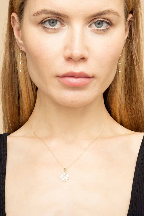Oradina Women's 14k Yellow Gold, White Topaz Seeing Sparks Drop Earrings In Yellow Gold
