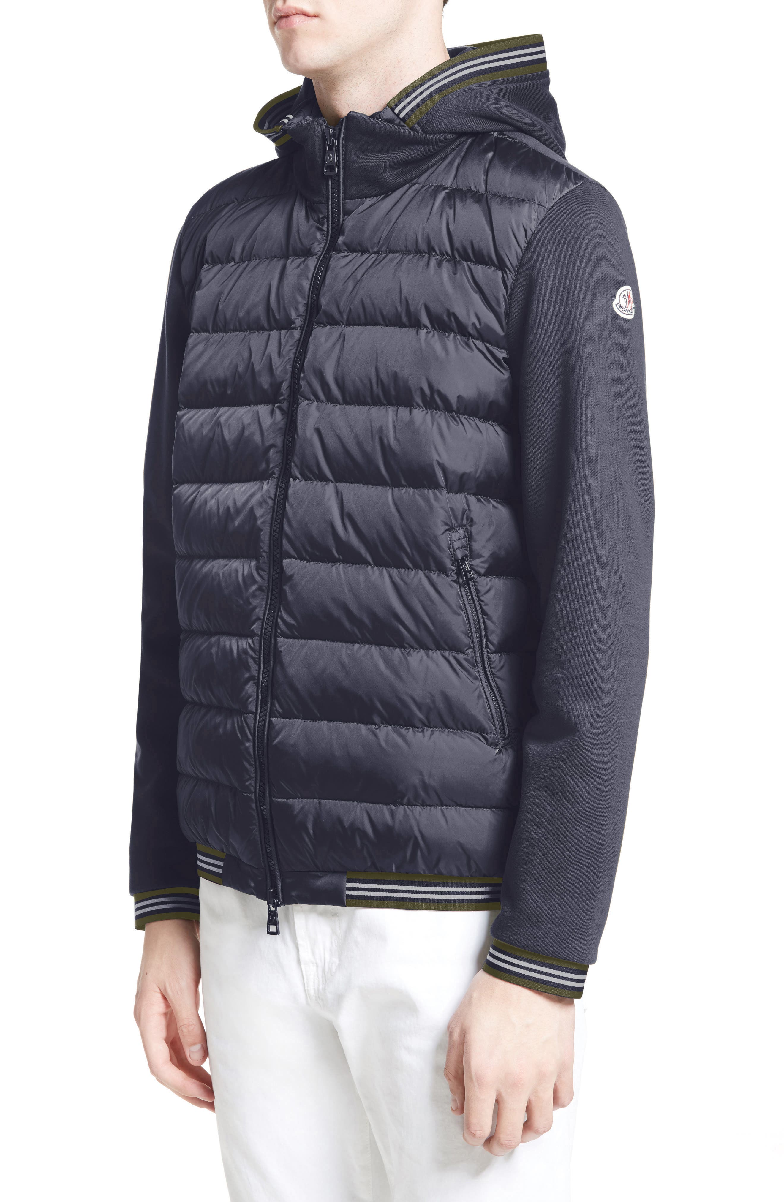 Moncler Maglia Quilted Front Jersey Hooded Jacket | Nordstrom