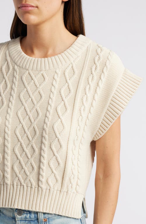 Shop Cleobella Gigi Short Sleeve Organic Cotton Sweater In Cream