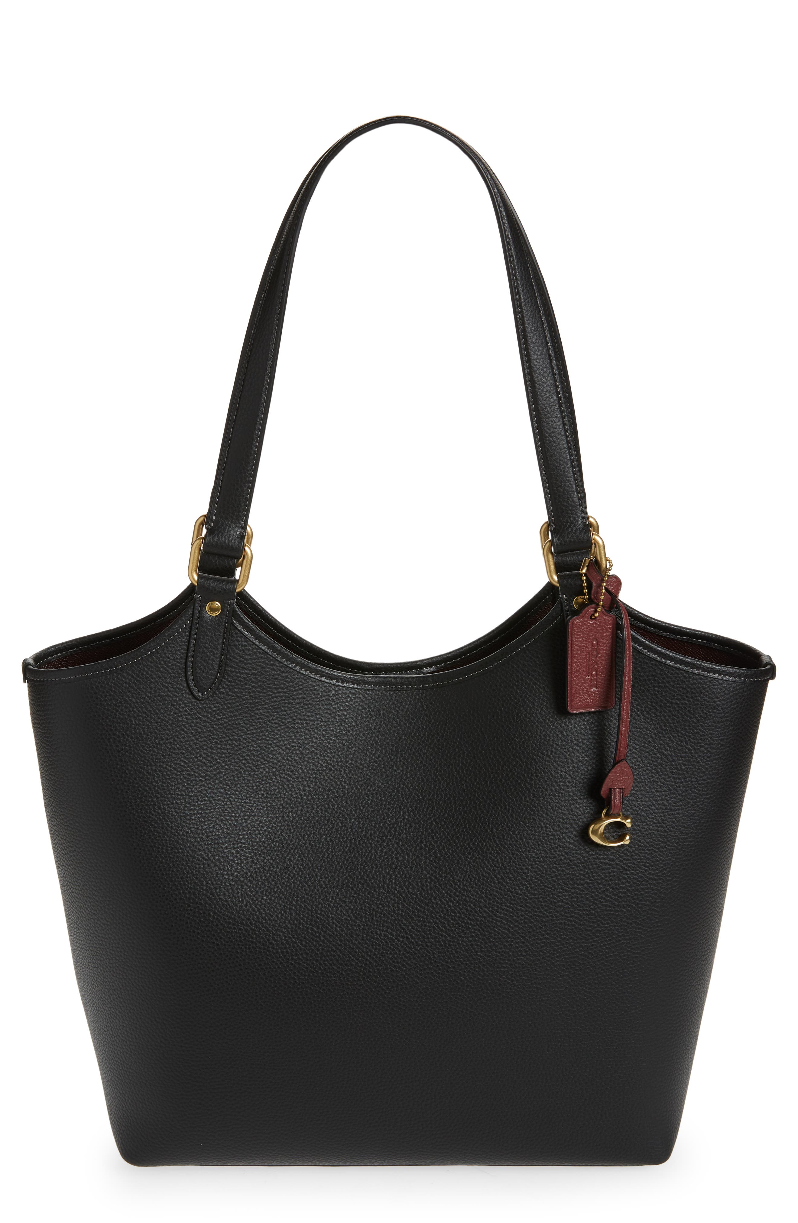 coach pebble leather bay tote