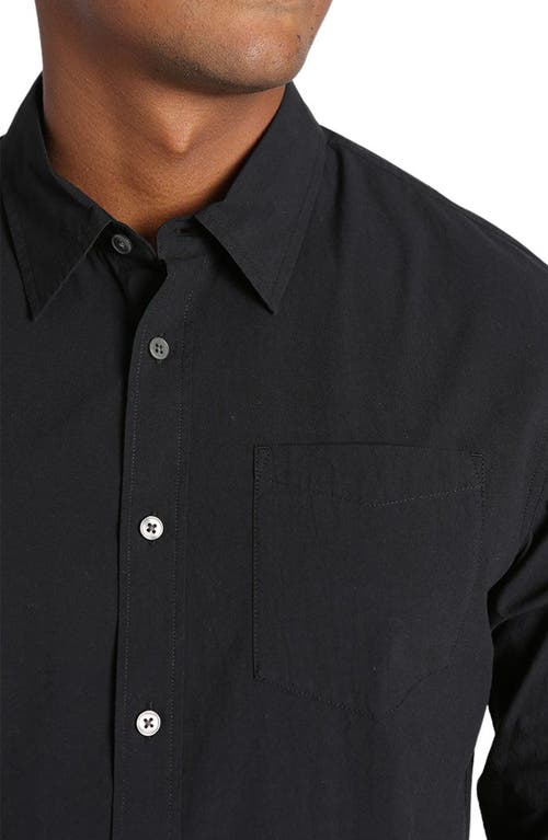 Jachs Paper Touch Classic Fit Button-up Shirt In Black