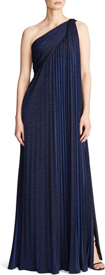 Halston hotsell navy dress