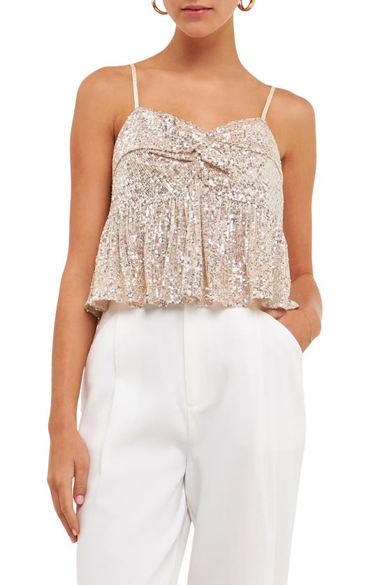 Shop Endless Rose Sequin Camisole In Ivory