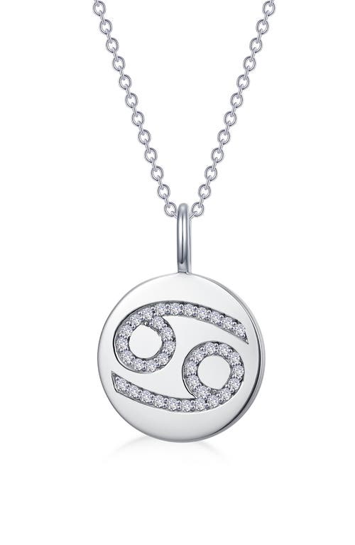 Lafonn Simulated Diamond Cancer Pendant Necklace in Silver