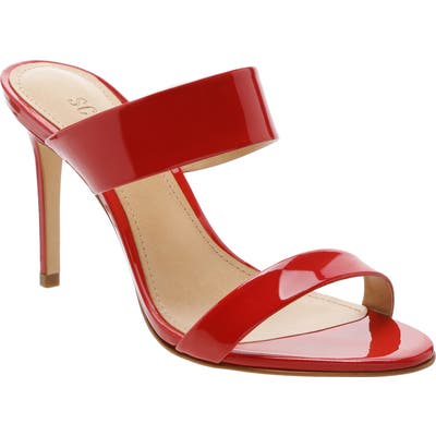 Schutz Leia Stiletto Slide Sandal, Red