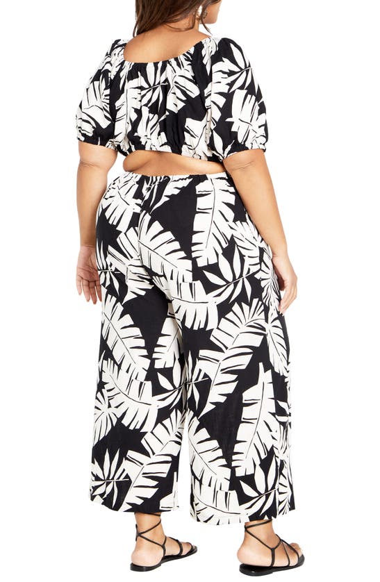 Shop City Chic Palma Floral Print Wide Leg Jumpsuit