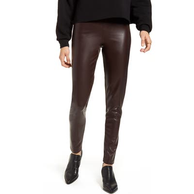 Only Super Star Faux Leather Leggings, Brown