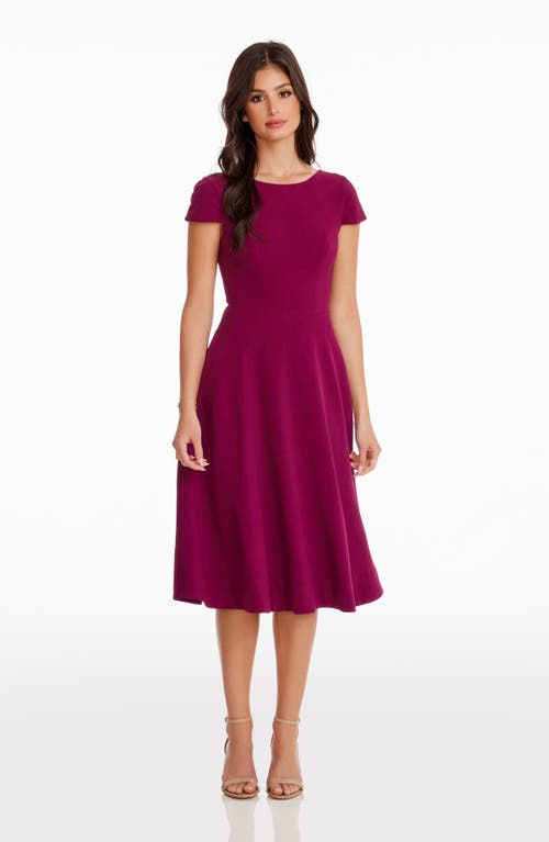 Shop Dress The Population Livia Fit & Flare Dress In Dark Magenta