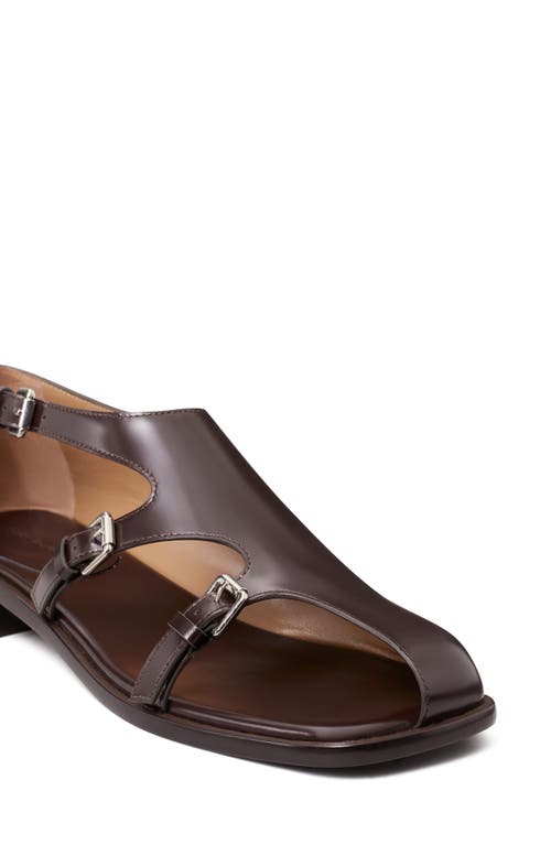Shop Tory Burch Double Monk Strap Shoe In Dark Umber