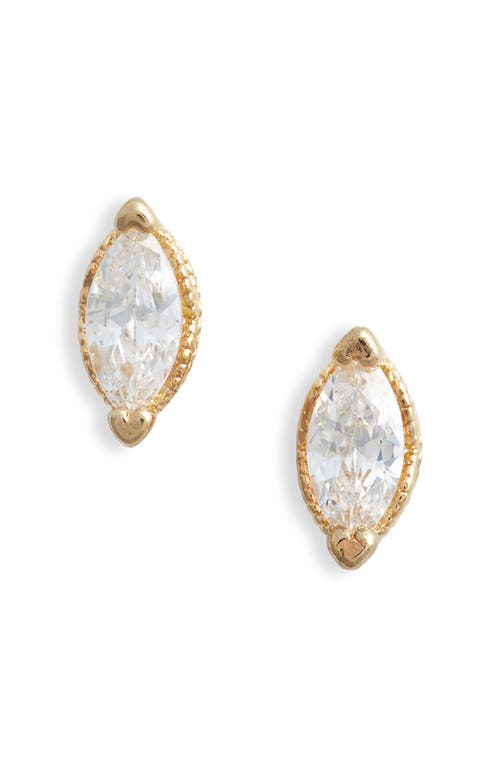 Celestial Cubic Zirconia Stud Earrings in Gold