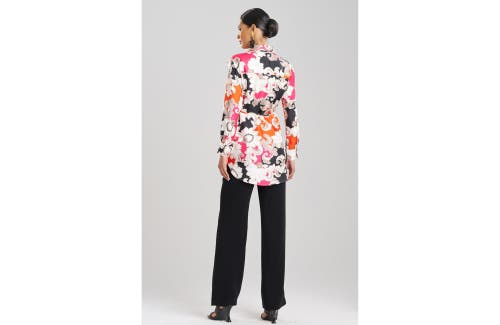 Natori Cressida Floral-print Silk Twill Tunic Shirt In Multi