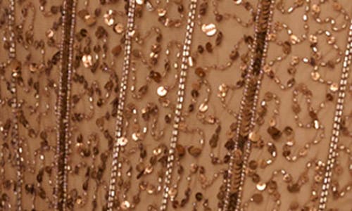 Shop Adrianna Papell Beaded Column Gown In Copper