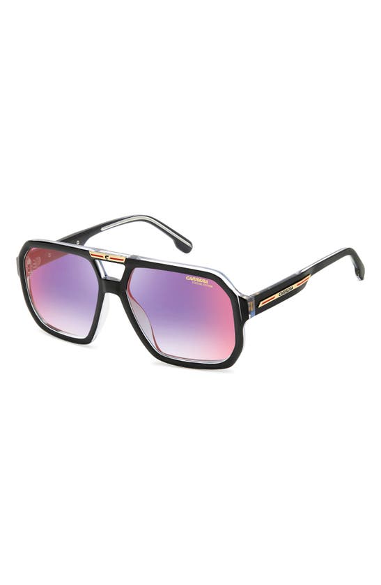 Shop Carrera Eyewear Victory 60mm Gradient Square Sunglasses In Black Crystal/ Blue Red