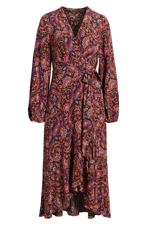 Kobi Halperin Dorothy Long Sleeve Faux Wrap Dress In Black Multi